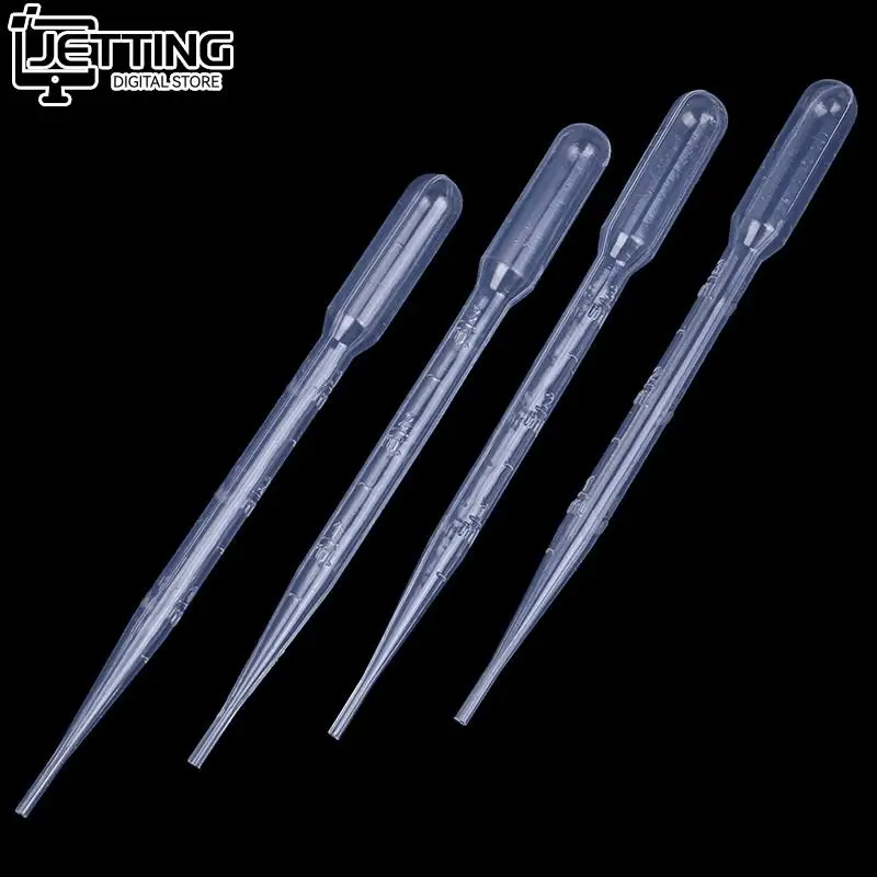 4pcs 3ML Laboratory Tools Pipettes Plastic Disposable Graduated Pasteur Pipette Dropper Polyethylene Makeup Tools