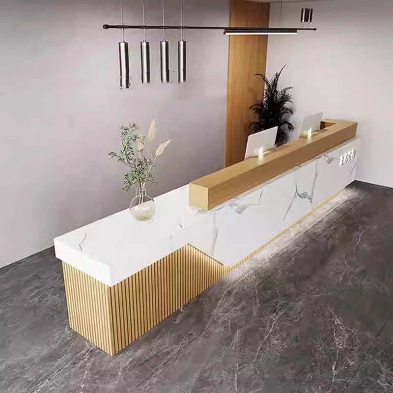 Modern Corner Reception Desks Stylish Design Glamour Checkout Reception Desks Front Nordic Mostrador Commercial Furniture