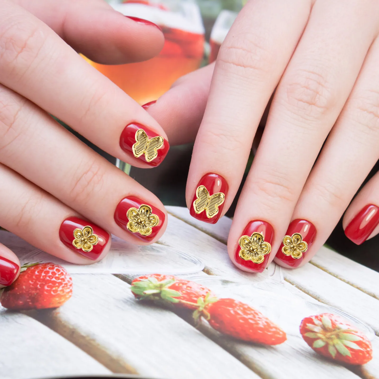 

6Pcs Butterfly Nail Charms Vintage Alloy 3D Flower Nail Art Embellishments Elegant Decorations for DIY Manicure Party Nails