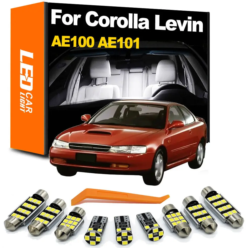 8pc LED Interior Light Bulb For Toyota Corolla Levin Coupe AE100 AE101 1992 1993 1994 1995