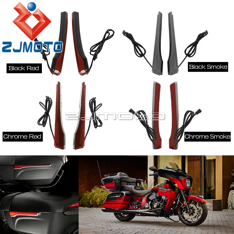 ABS /Plastic Tour Trunk Side Lights LED Motorcycle Rear Brake Blinkers For Indian Roadmaster 2018-Up Limited Dark Horse 2020-Up