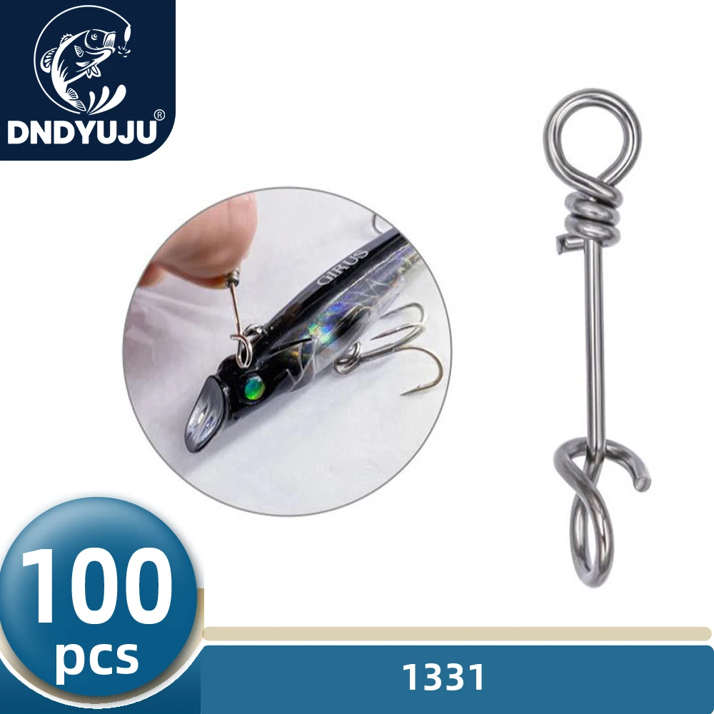 DNDYUJU 100X Stainless Steel Fishing Express Snap Hooked Snap Pin Fastlock Clip Accessories Tackle For Barrel Swivel Lure Hook