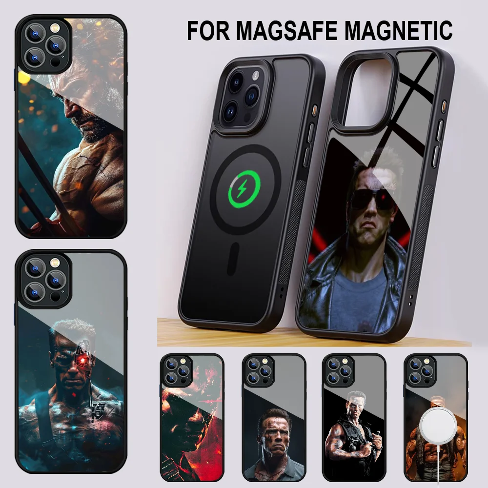 

Arnold Schwarzenegger Phone Case For IPhone 16 15 14 13 Pro Max 11 12 Mini Alex Mirror For Magsafe Wireless Charging Cover