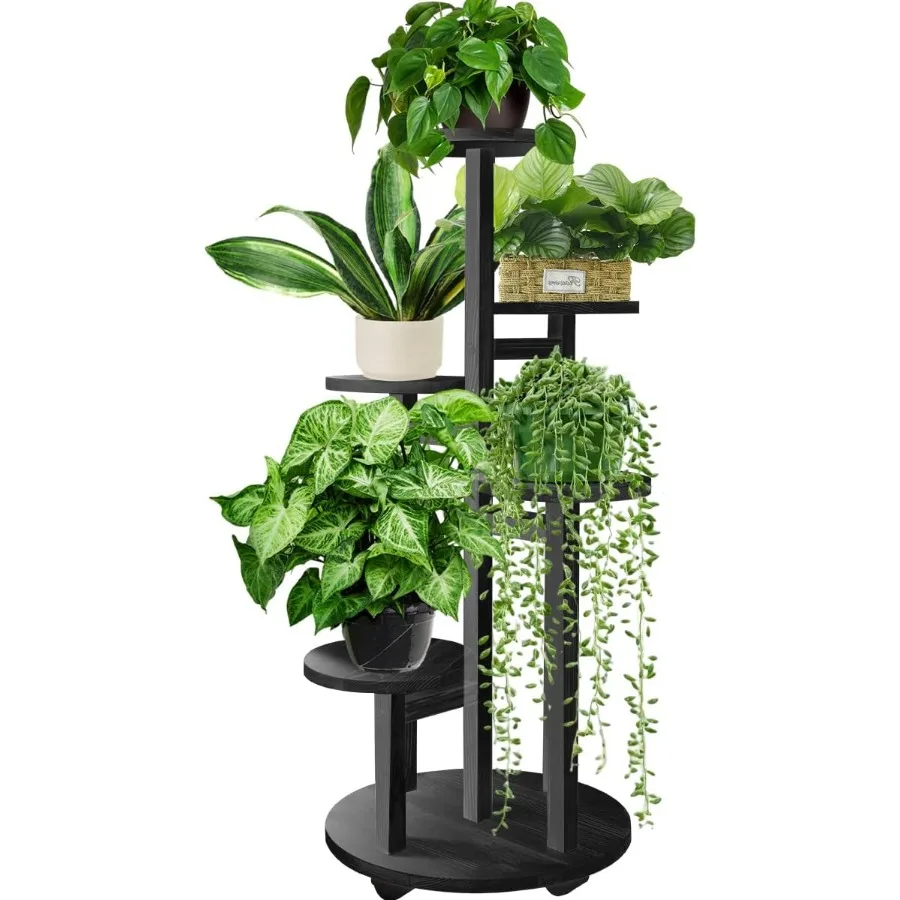 

5 Tiered Tall Plant Stand for Indoor Wood Plant Shelf Corner Display Rack Multitier Planter Pot Holder Flower Stand for