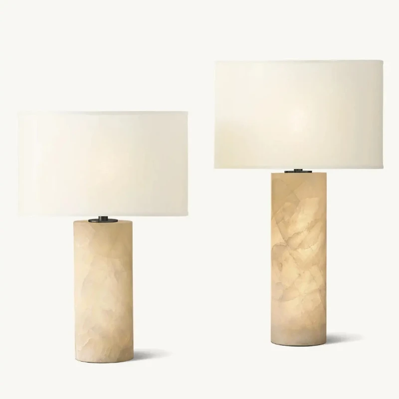 

American natural snowflake stone table lamp, bedroom table lamp, living room table lamp, elegant marble design