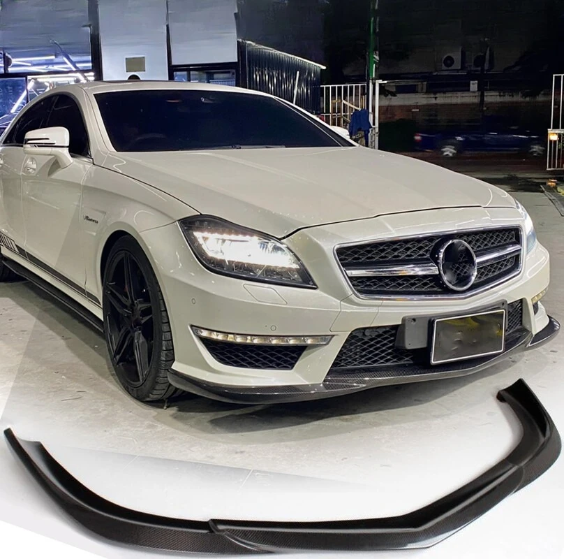 

For Mercedes Benz W218 CLS63 2012-2020 REAL CARBON Front Bumper Lip Spoiler Car Accessories
