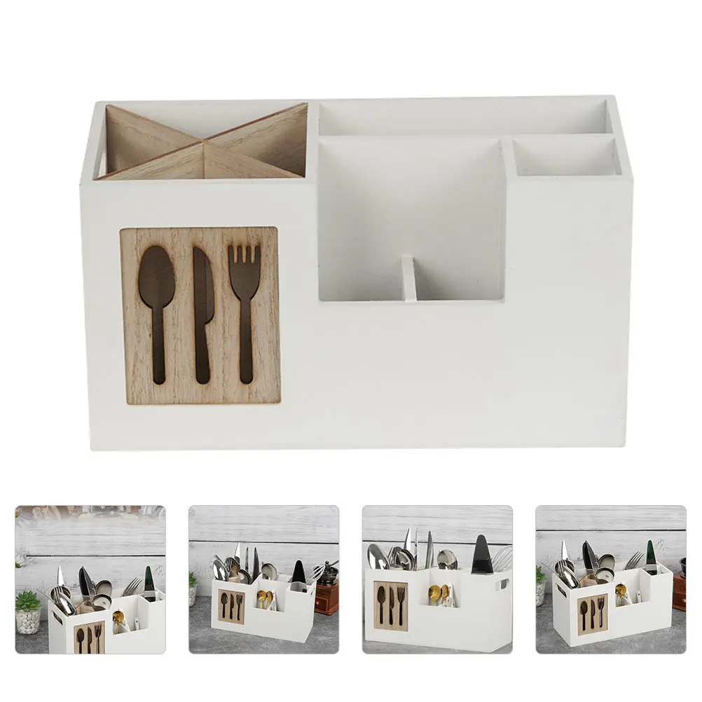 

1 шт. деревянный ящик для хранения столовых приборов, многофункциональный органайзер для кухонной утвари, держатель для ложек, стойка для палочек для еды, держатель для столовых приборов