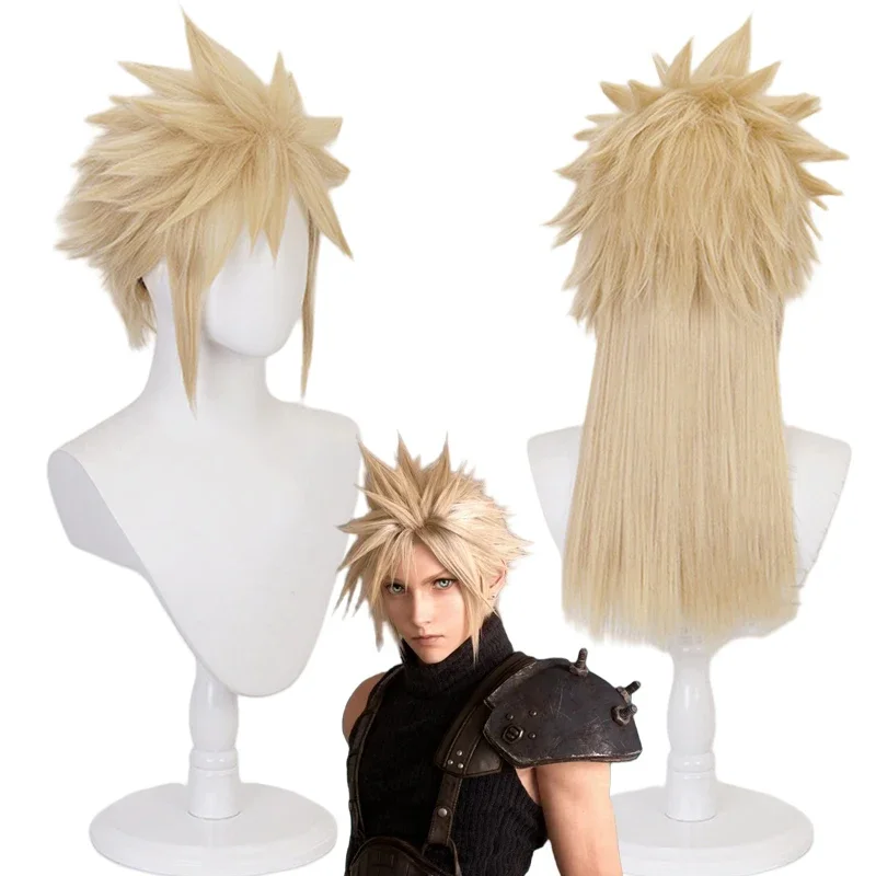 New Game Final Fantasy VII Cloud Strife Cosplay Wig Adult Men Women Splicing Hairstyle Heat Resistant Synthetic Wigs Halloween