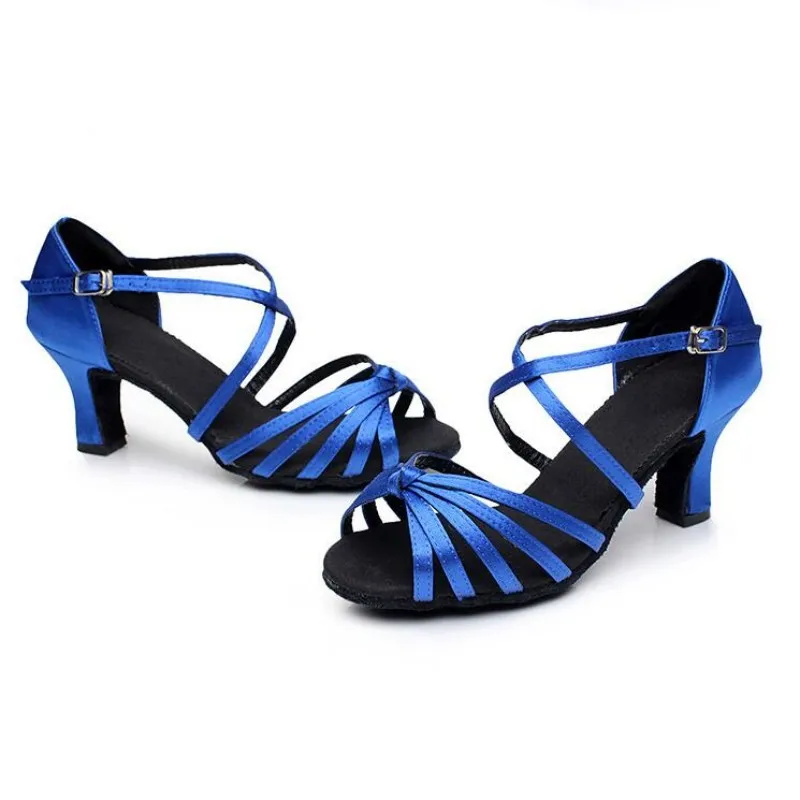 Blue Women's Ballroom Latin Dance Shoes Sneakers Indoor Salsa Professional Dancing Shoes For Ladies Girls 5cm/7cm Soft Bottom