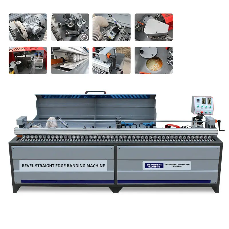45 Degree Oblique Straight PVC Tape Pasting Machine Wood Edgebanding Equipment for Scraping Cleaning Gluing