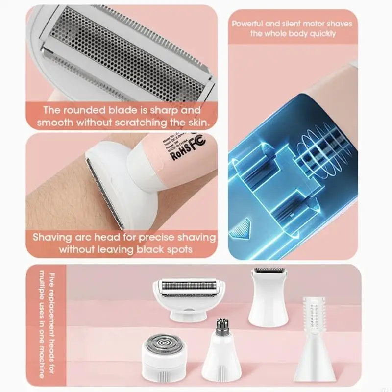 M7DF Donne portatili Remover Set sopracciglia in plastica e Terrimer Naso ricaricabile