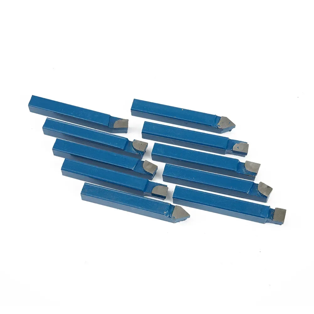 10pcs 1/4‘’ Metal Lathe Tool Carbide Tip Tipped Cutter Tool C6 Bit Cutting Set For Ordinary/CNC Lathe Turning Tools