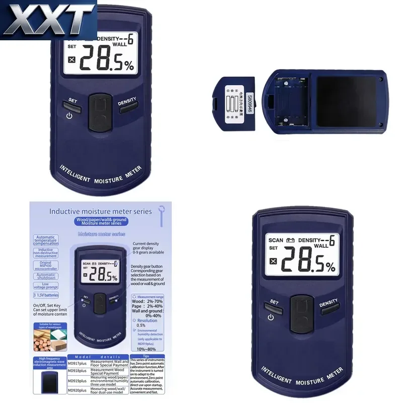 XXT MD918plus Intelligent Moisture Meter WOOD Hygrometer Number Measurement Timber Tools Electromagnetic Induction