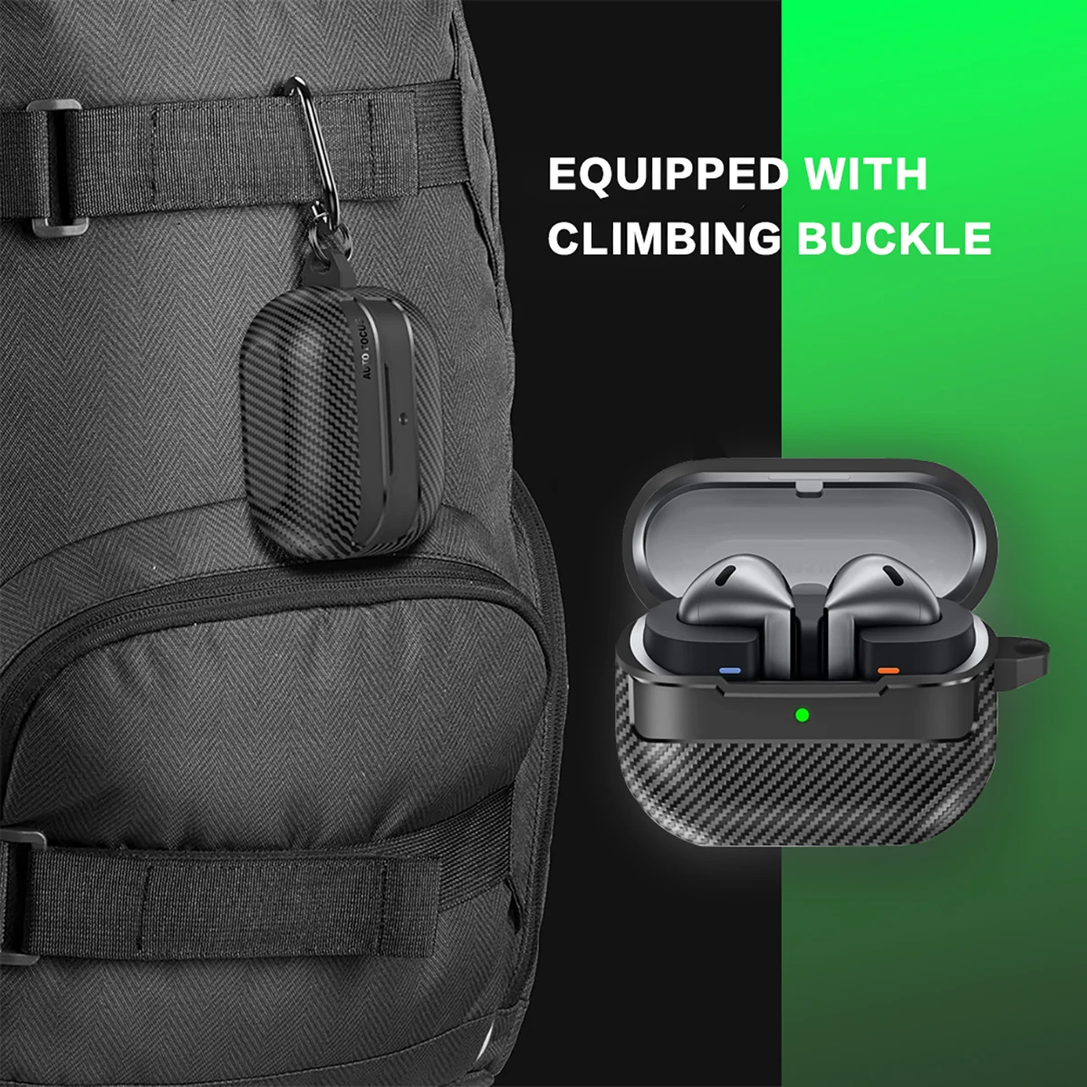 حافظة سماعات أذن لاسلكية مقاومة للصدمات لهاتف سامسونج جالاكسي Buds 3 Buds3 Pro حافظة من السيليكون الملمس من ألياف الكربون