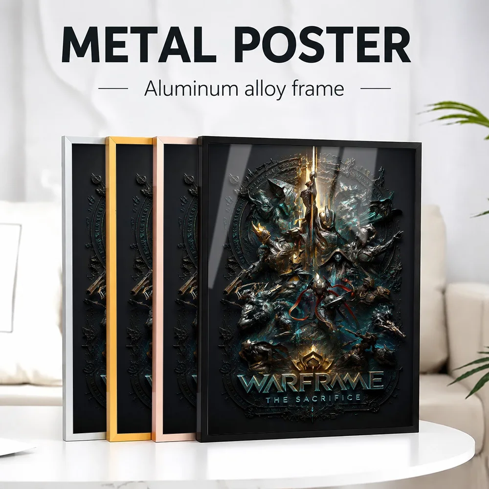 Warframe The Sacrifice Metal Poster With Aluminum Alloy Frame Personalized Photo Cinematic Space Style Wall Art For Media Room
