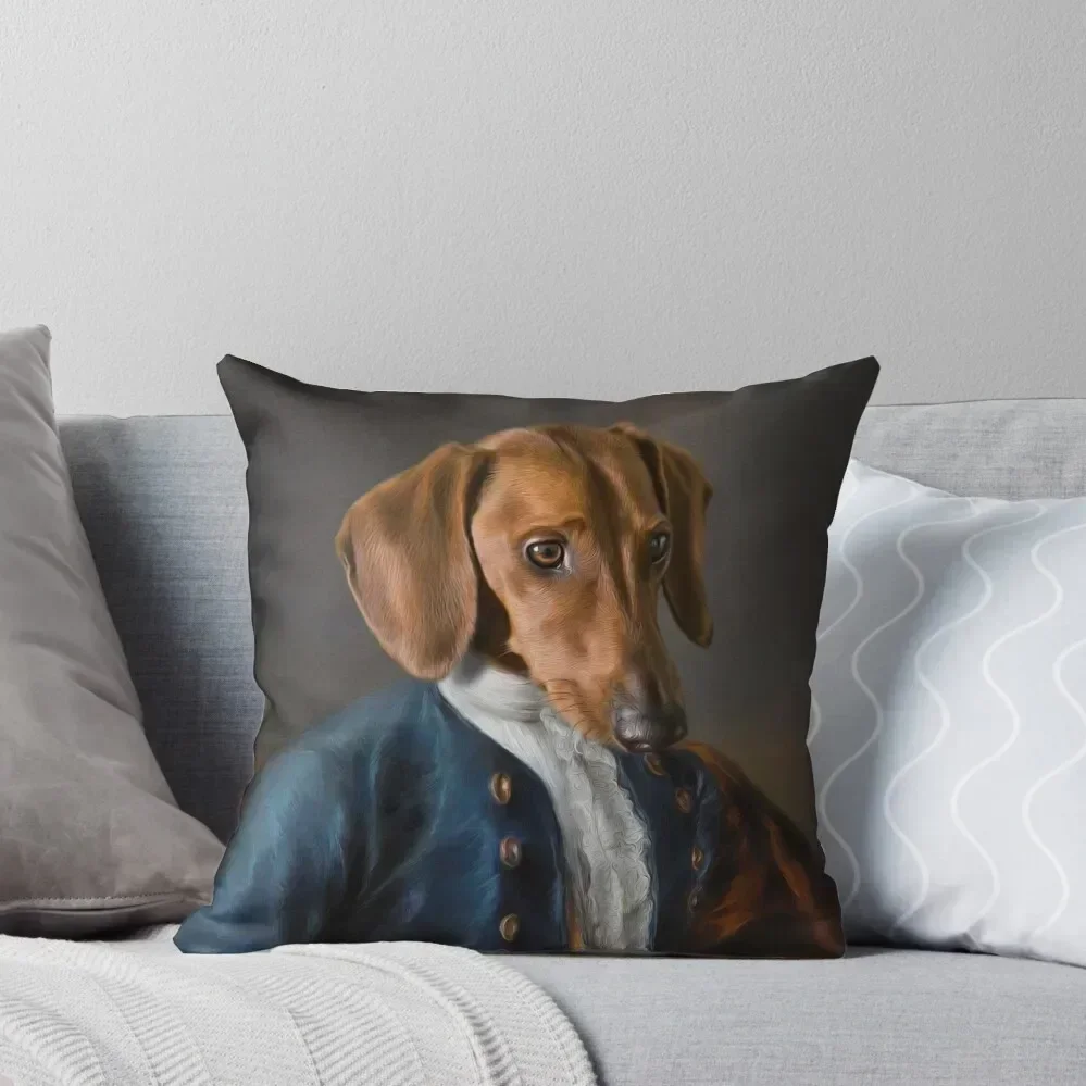 

Short Haired Dachshund Portrait - Rueben Throw Pillow Custom Cushion Cushions Home Decor Decorative pillow case pillow