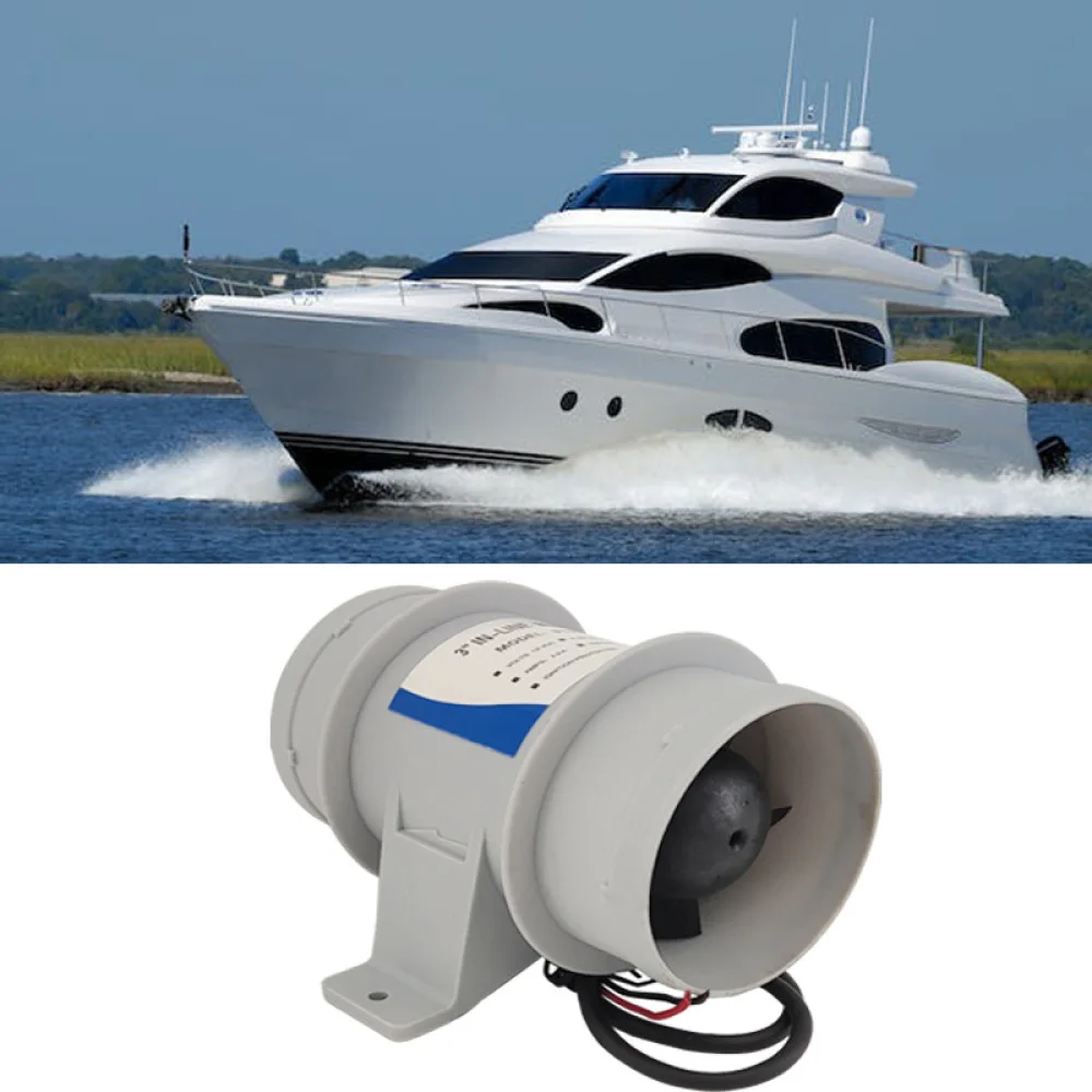 12V DC Inline Blower Fan For RV Marine Boat Ventilation Exhaust Air Duct Circular Pipe Cooling System Quiet Flow Device