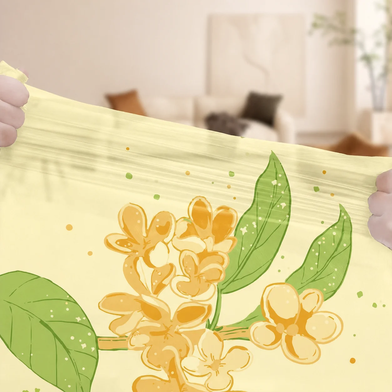 15L/40pcs Osmanthus Scented Drawstring Trash Bags Tear-Free Design Thickened Disposable Garbage Bags