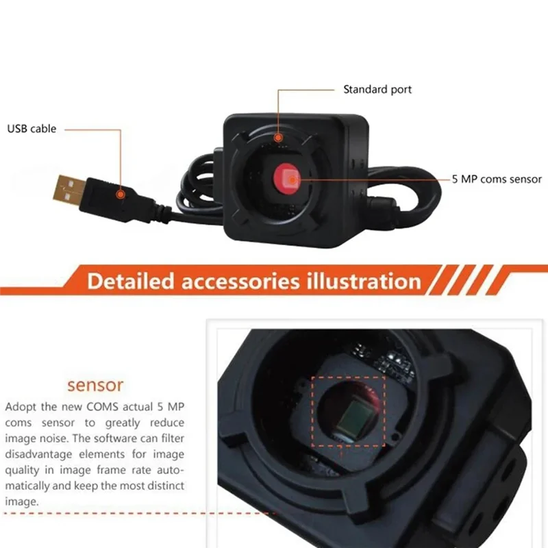 

Hot Sale-Adapter 23.2Mm 5MP C-Mount Microscope Industrial Digital Camera USB 2.0 CMOS 0.5X Eyepiece With 30/30.5Mm Ring