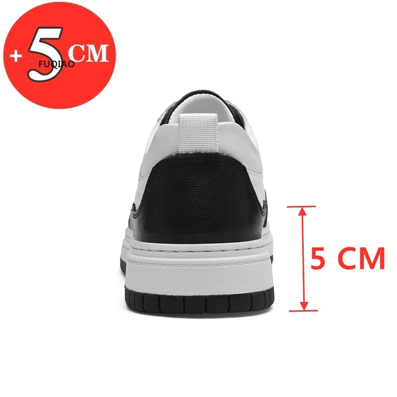 Lift Men Shoes 5CM Elevator Shoes Fashion Breathable Casual Genuine Leather Sneakers Man Hidden Heels Heightening Sport Shoes