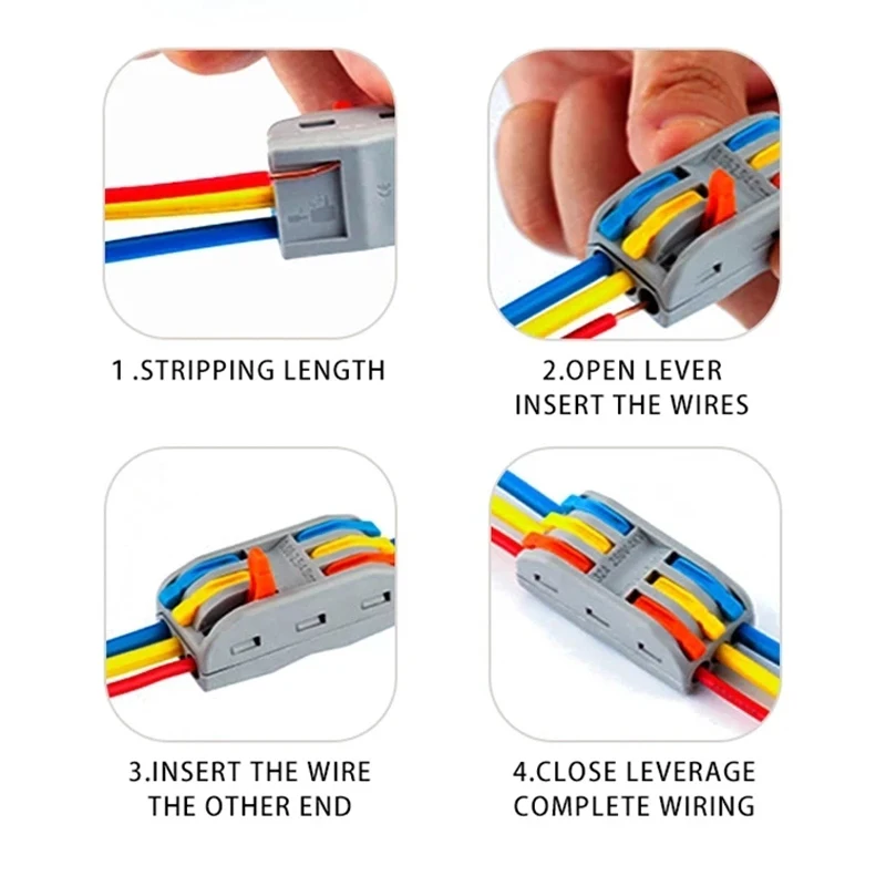 Quick Wire Connectors push-in Spring splicing Butt Wiring Connection Electrical Compact Cable Connector Junction box 2/3/4/5Pin