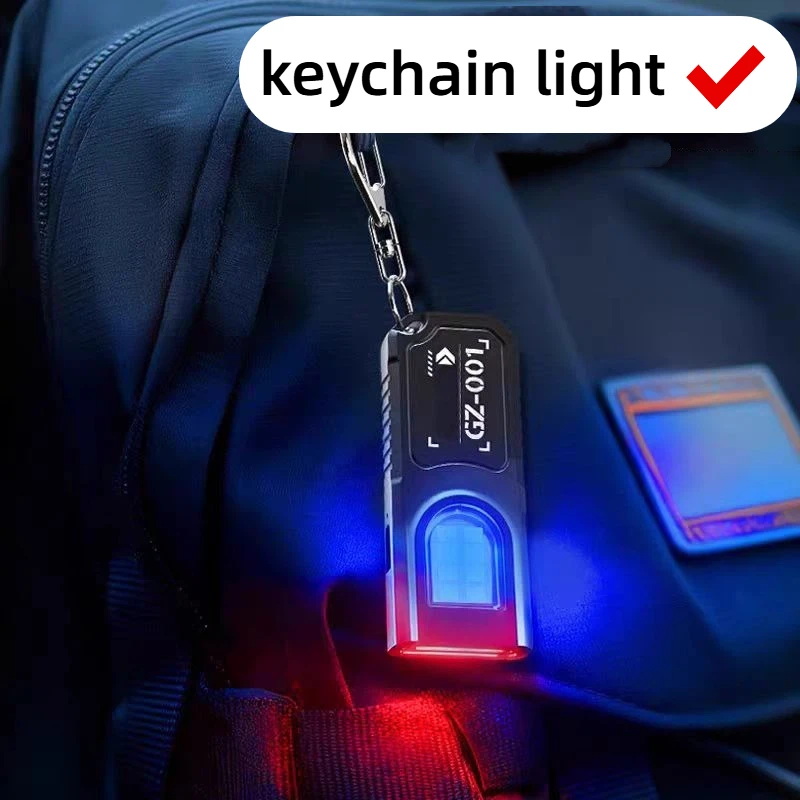 Portable Flashlight Keychain Multifunctional Mini Emergency LED Flashlight USB Rechargeable Work Light Waterproof Keychain Light