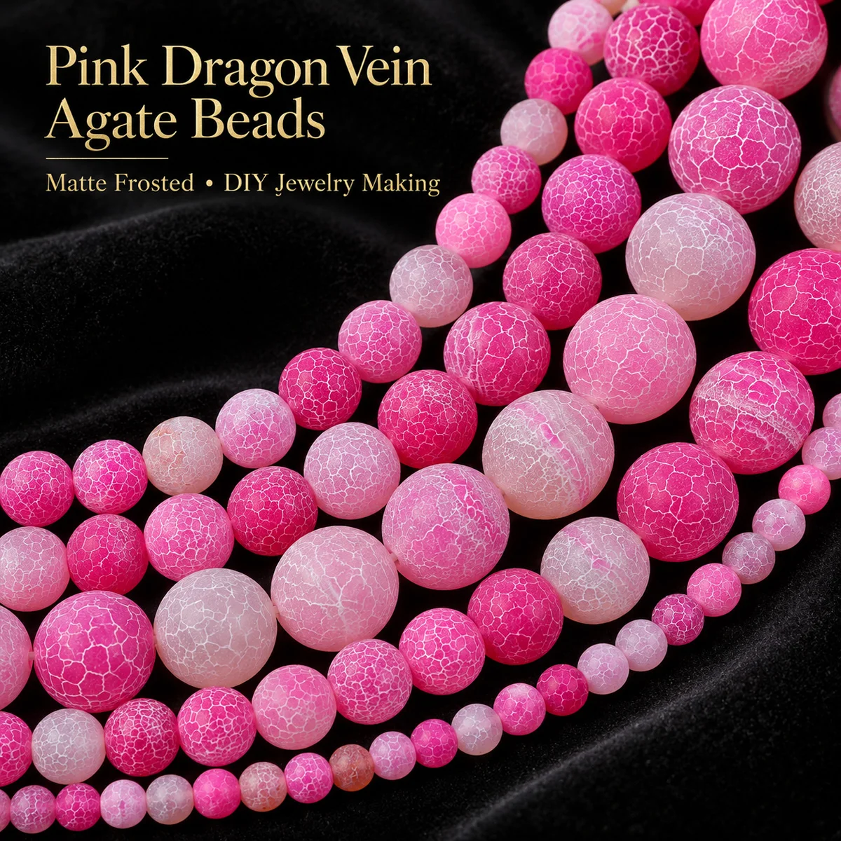 18-45Pcs 4-10mm Round Pink Weathered Agate Loose Beads for Making DIY Bracelets Necklaces Keychains Various Jewelry Accessories