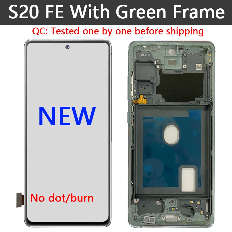 Super Amoled For Samsung Galaxy S20 FE 5G G780B G780G G780 G780F display Touch Screen With Frame S20 Fan Edition S20Fe New LCD