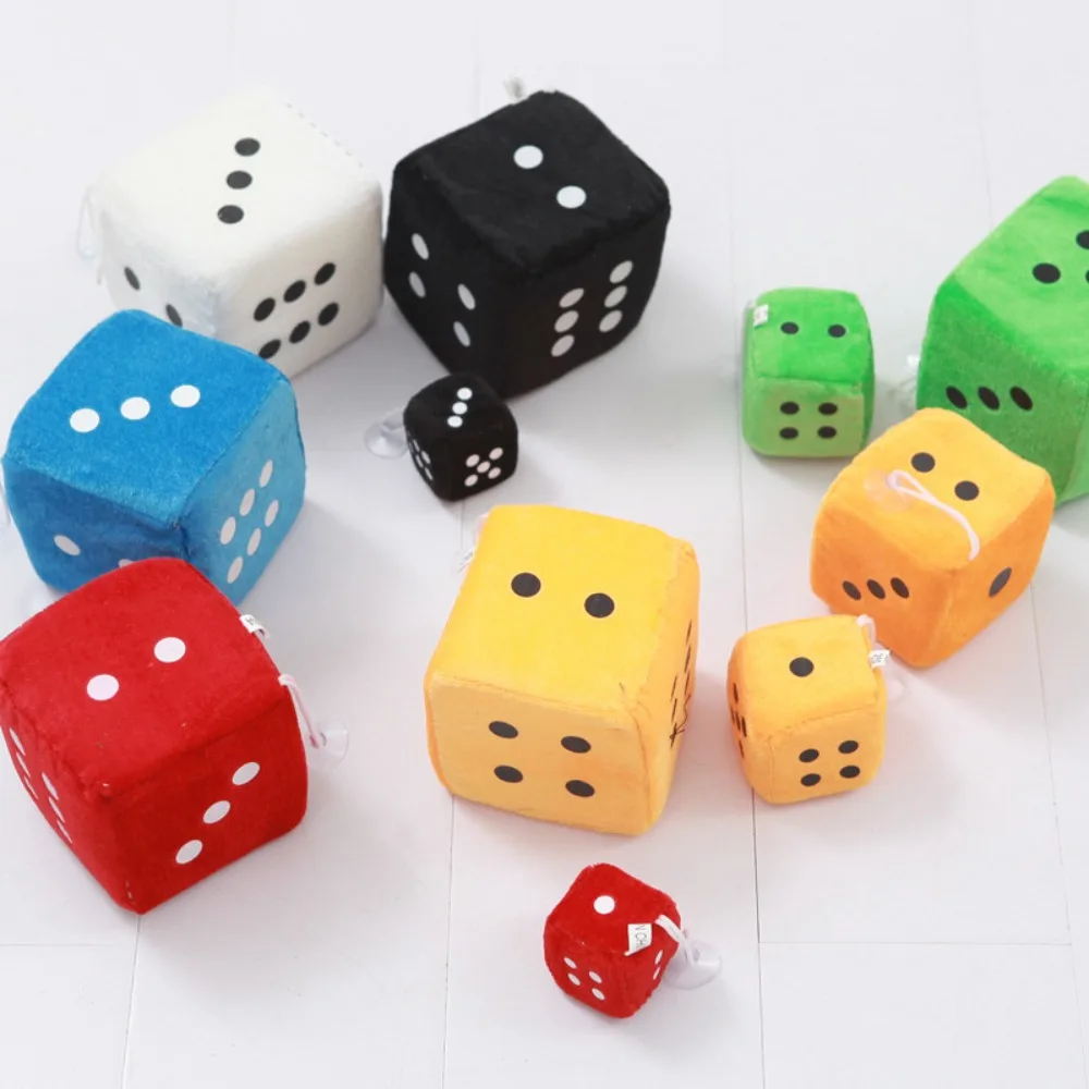 with Sucker Plush Dice Toy New Multicolor Wall Hanging Plush Ornaments Decompression 10x10x10cm Cartoon Dice Car Interior