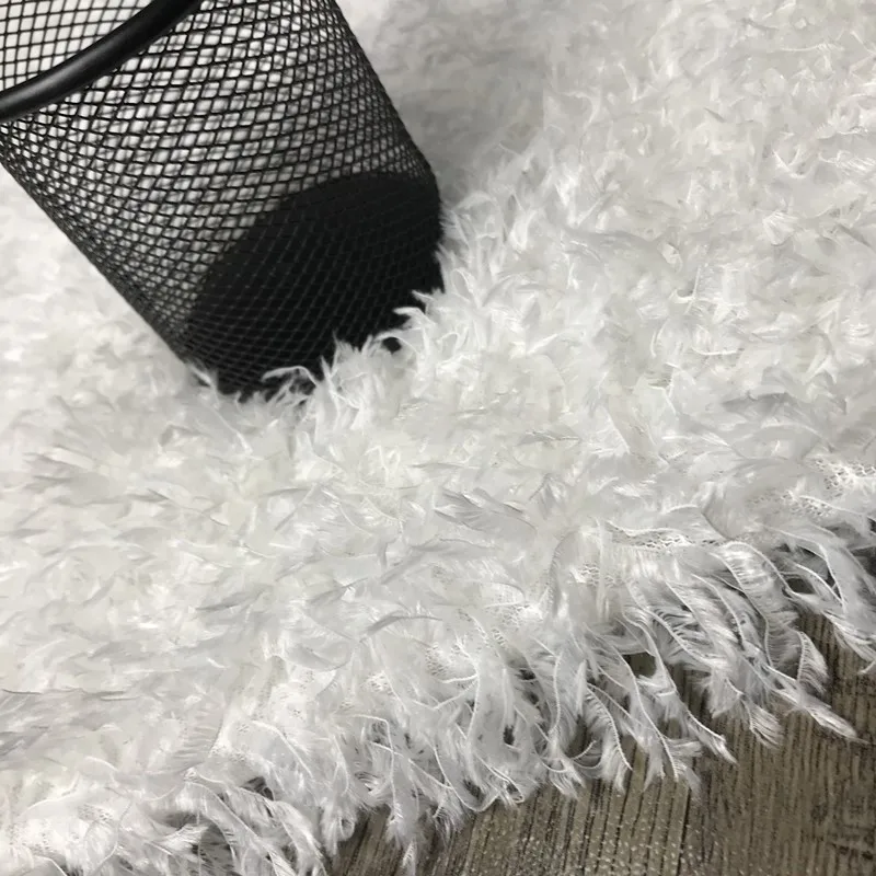 Creative Feather Tassel Fabric High Quality Clothing Background Interior Decoration DIY Plush Mesh Designer Fabric By The Meter