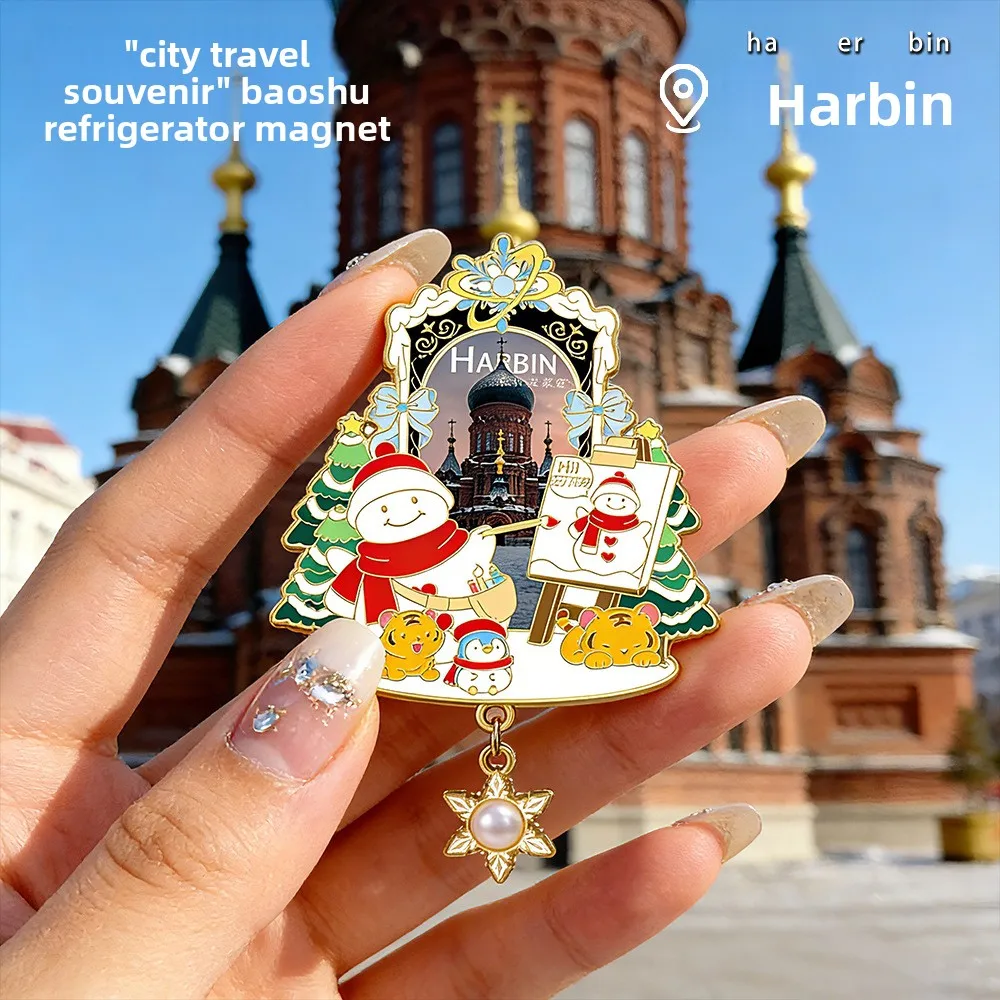 

6pcs Harbin Creative Camera Sofia Cathedral Refrigerator Sticker Party Friend Gift Chinese City Tourism Commemorative