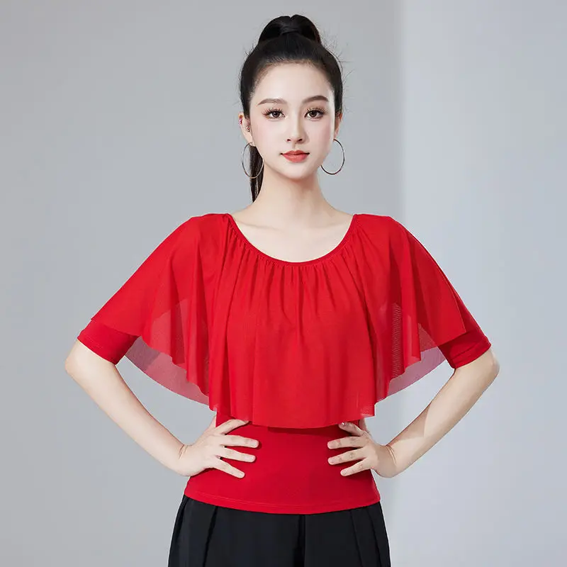 

Женские топы для латинских танцев самбы с рюшами для бальных танцев со стразами и шипами, современные танцевальные вечерние платья для тренировок, сексуальная танцевальная одежда