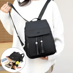 Women Simple Crossbody Bag Student Shoulder Bag Solid Color Casual Backpack Bag