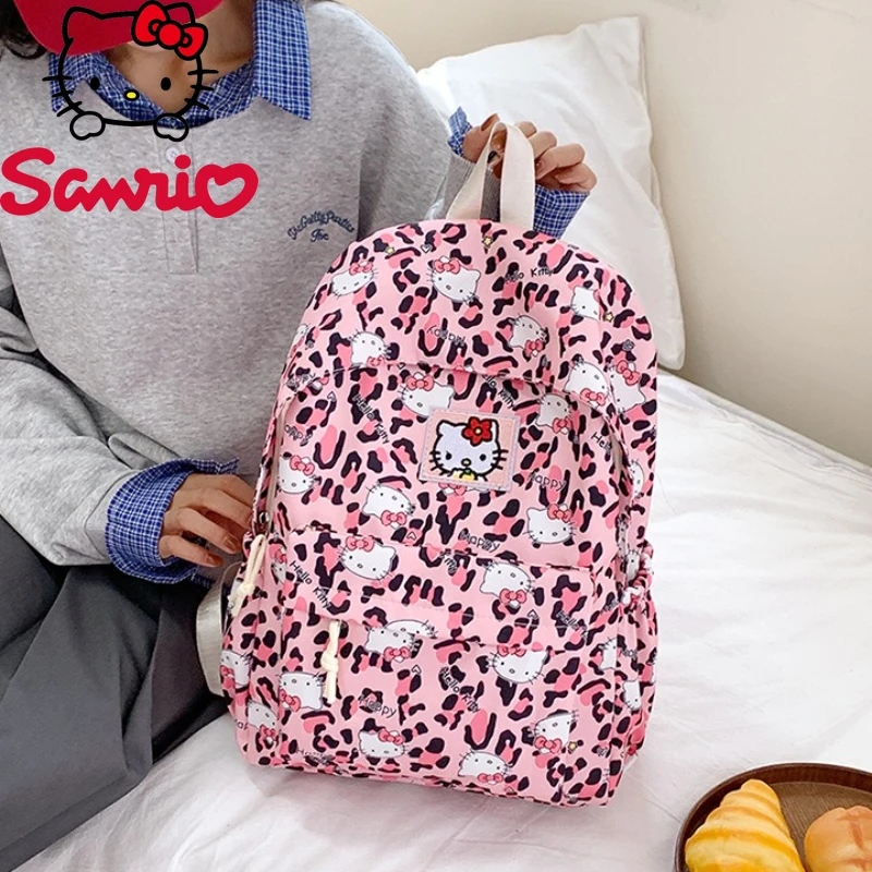 Hello Kitty 2026 New Women's Backpack Fashion High Quality Student Backpack Cartoon Versatile Multi Functional Travel Backpack