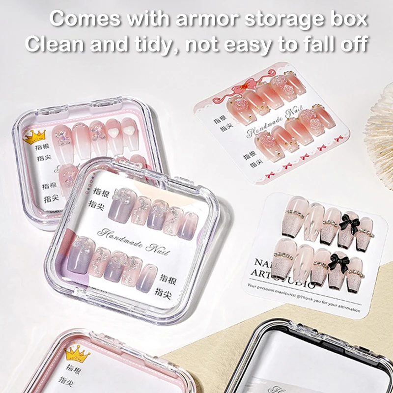 24 pezzi nastro adesivo per unghie trasparente espositore per unghie finte adesivi per colla pratica per Manicure incollata su entrambi i lati che mostra gli strumenti
