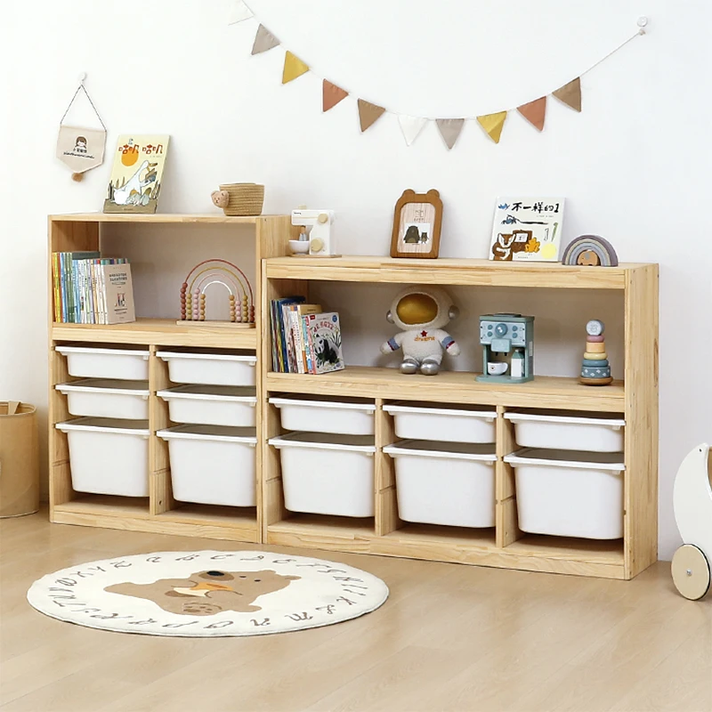 Gabinete de almacenamiento dos en uno de estantería de juguetes para niños con estante multicapa de gran capacidad