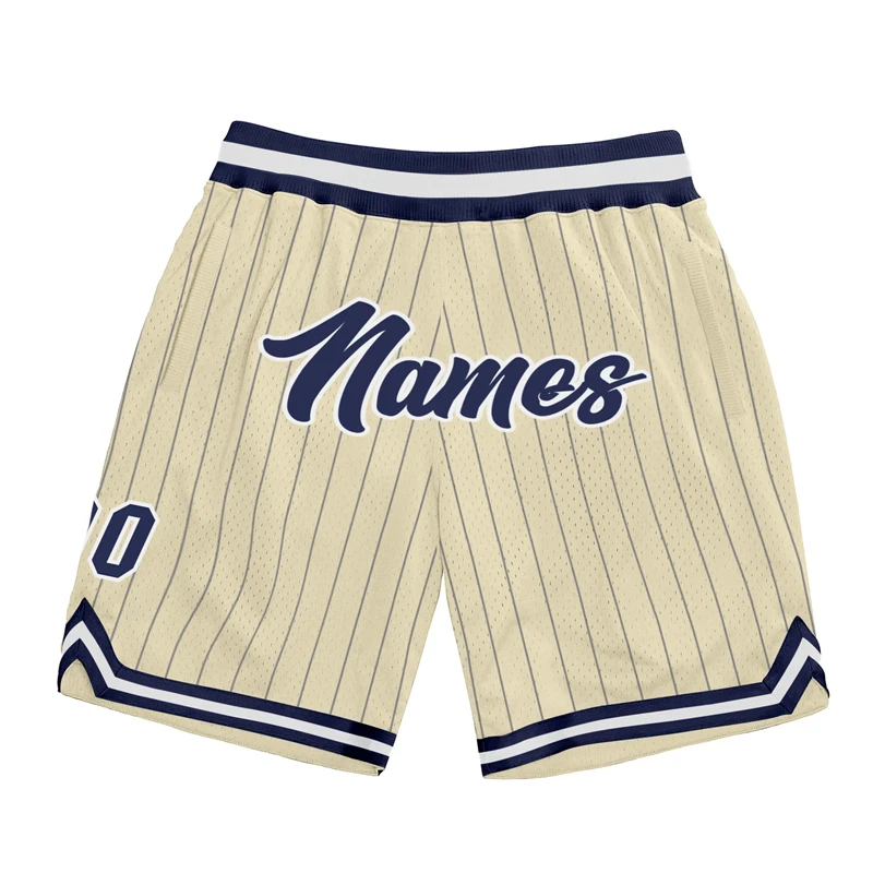 Fashion Pinstripe Graphic Basketball Short Pants For Men Custom Name Number Sports Shorts Simple Casual Breathable Beach Short