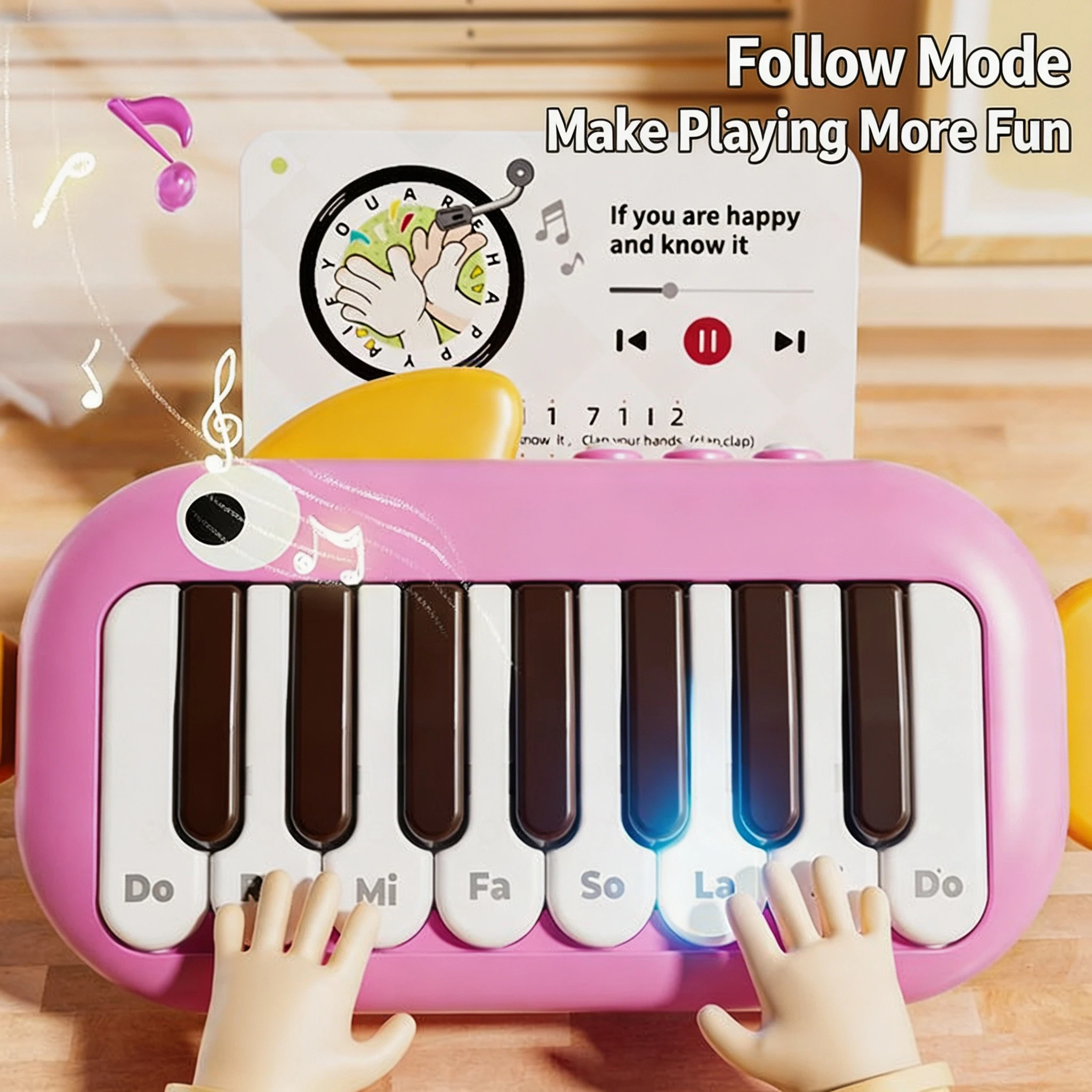 Pocket music keyboard, small piano, children's toy, mini instrument that can play portable electronic keyboard