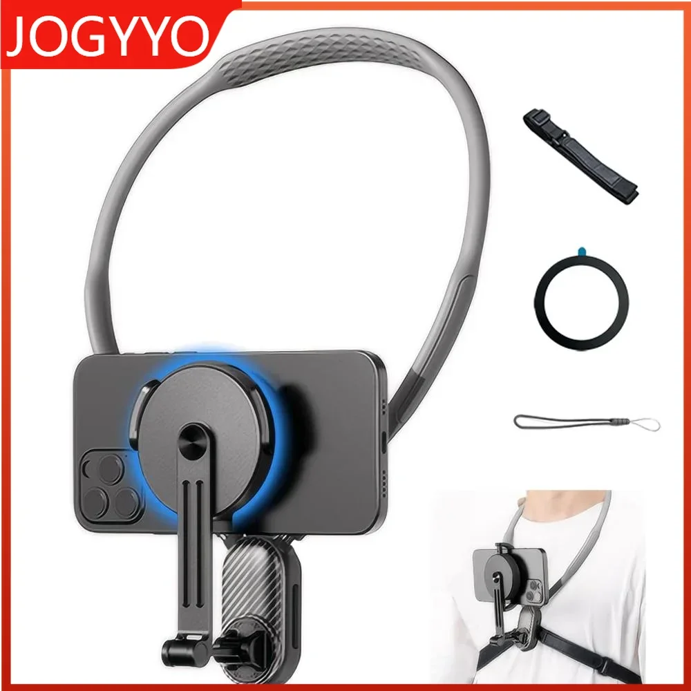 

Магнитное крепление на шею POV, держатель для телефона для видеозаписи, видеоблогов, селфи, держатель для телефона с громкой связью, нагрудное крепление для iPhone Android