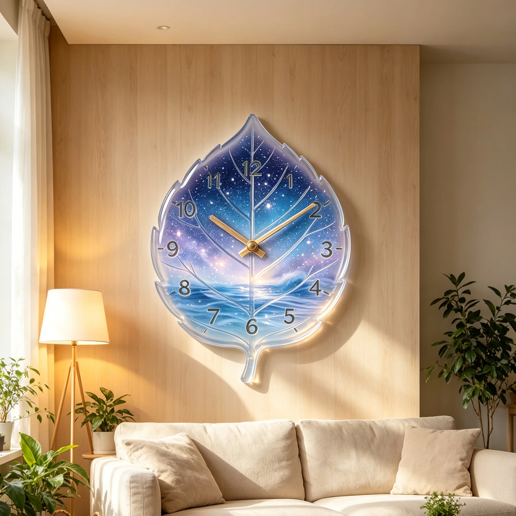 Leaf-Shaped Silicone Mold for Wall Clocks, 3D Leaf-Shaped Dial with Texture, Epoxy Resin Mold, Suitable for DIY Wall Clocks
