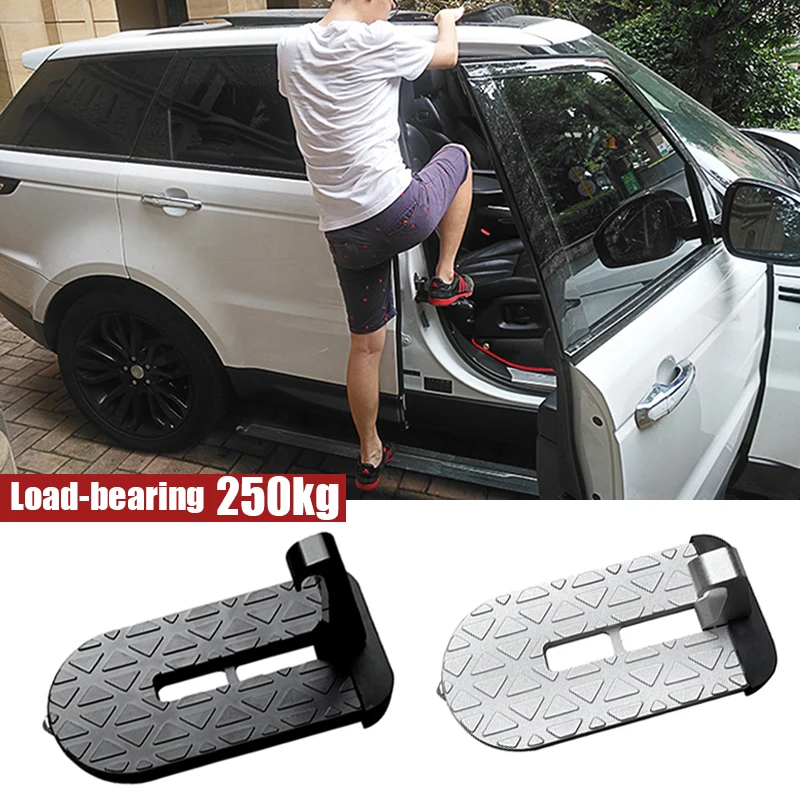 Foldable Car Roof Rack Step Auto Door Step Universal Latch Hook Auxiliary Foot Pedal Multifunction Aluminium Alloy Safety Hammer