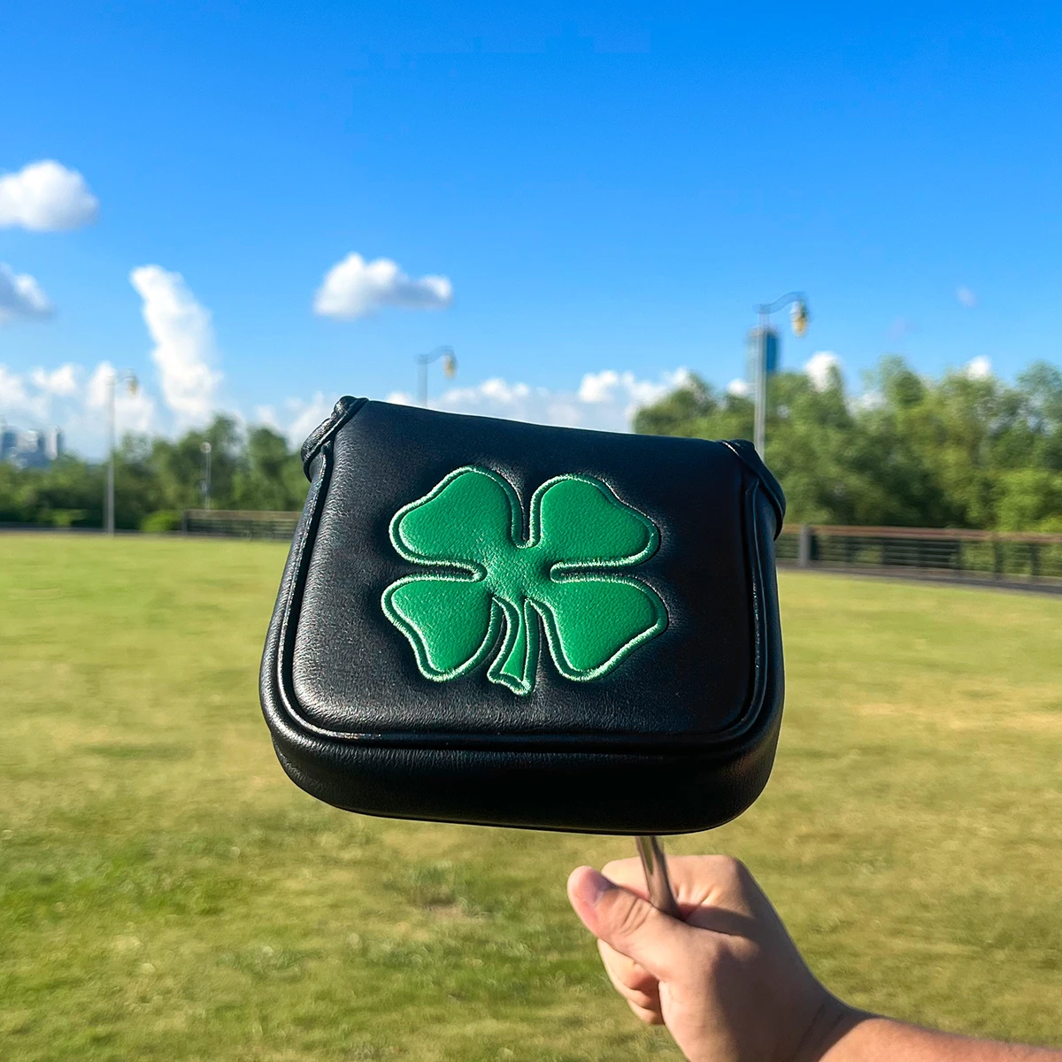 Barudan Golf Lucky Shamrock Heel Shaft Mallet Cover Square Mallet Putter Cover Headcover Magnetic for Scotty Cameron 6M DB Taylo