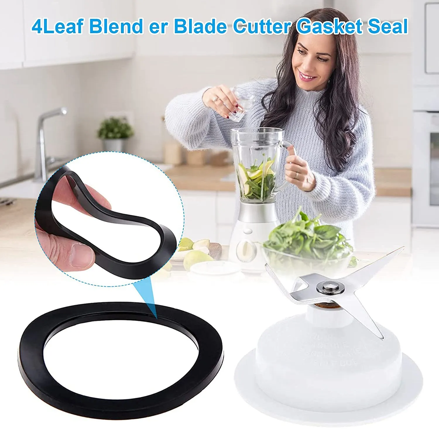 Kit de piezas de repuesto para batidora KitchenAid, cuchilla de 4 hojas y acoplador de licuadora con llave inglesa