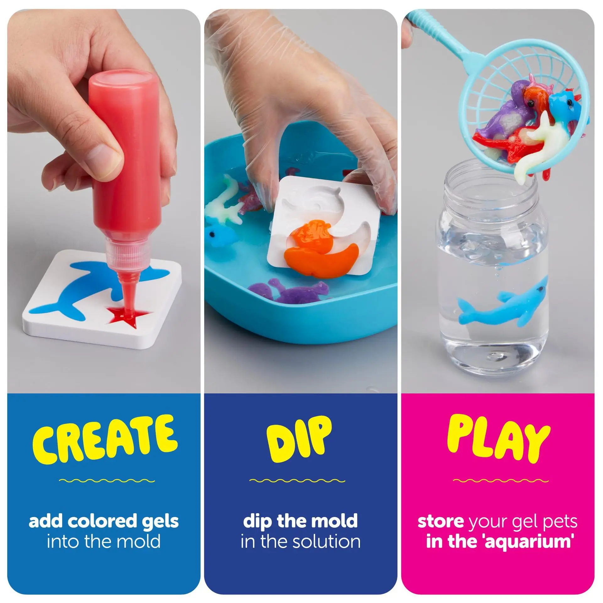 Im Dunkeln Leuchtende Magische Wassertiere DIY-Set, Handgemachtes Bastelspielzeug für Kinder ab 6 Jahren
