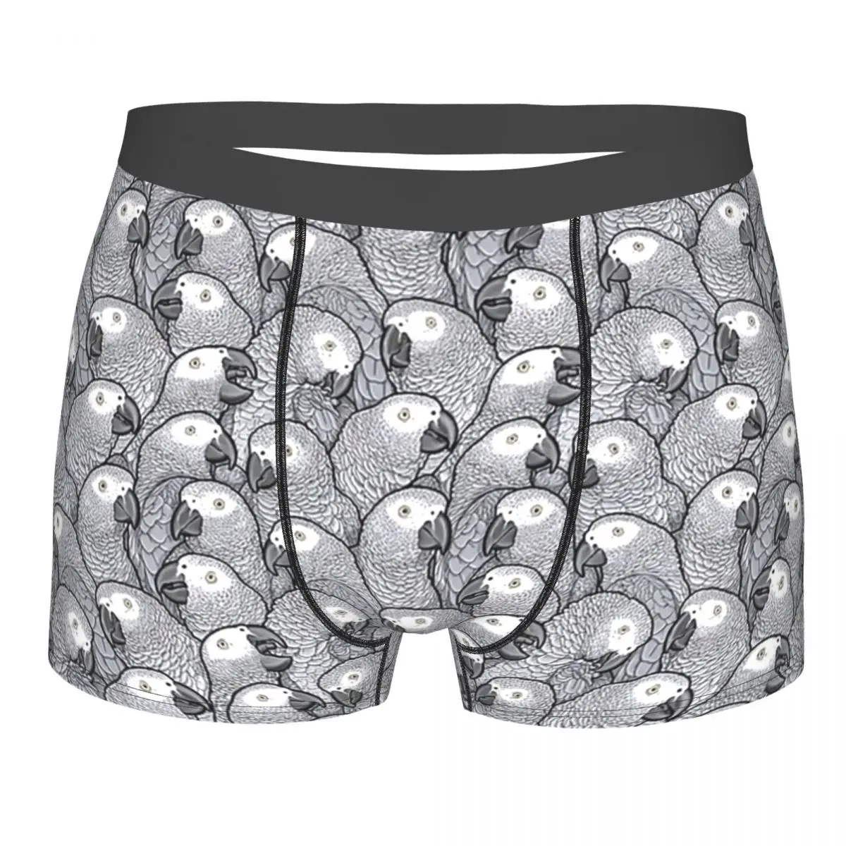 

African Grey Parrots Underpants Breathbale Panties Male Underwear Print Shorts Boxer Briefs