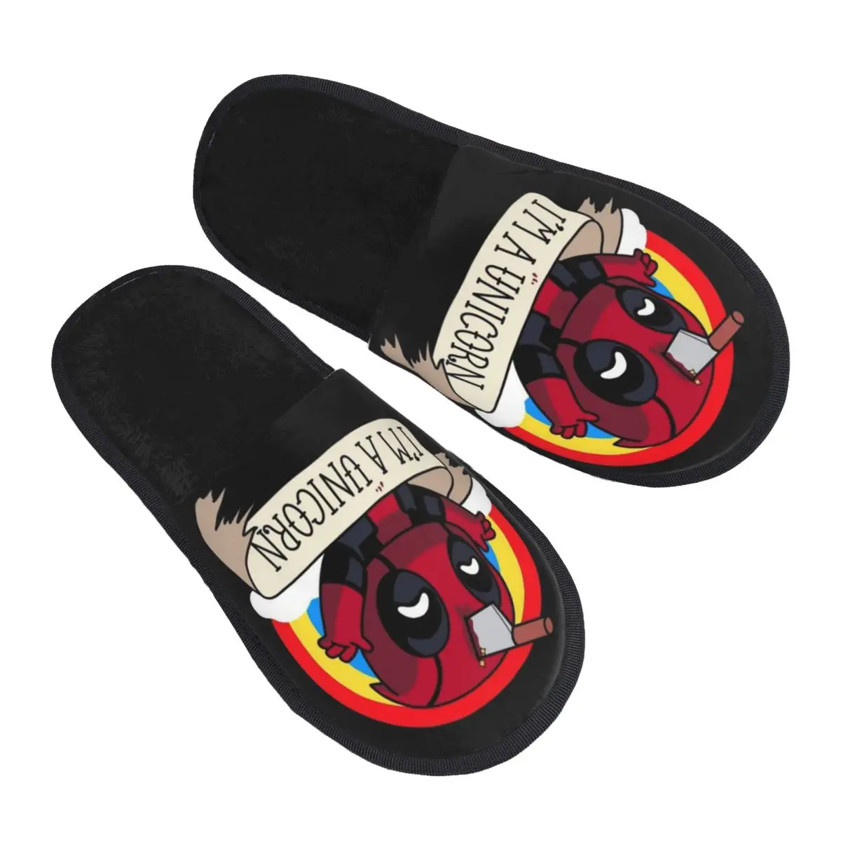 

Custom Deadpool I'M A Unicorn Guest Slippers for Bedroom Women House Slipper