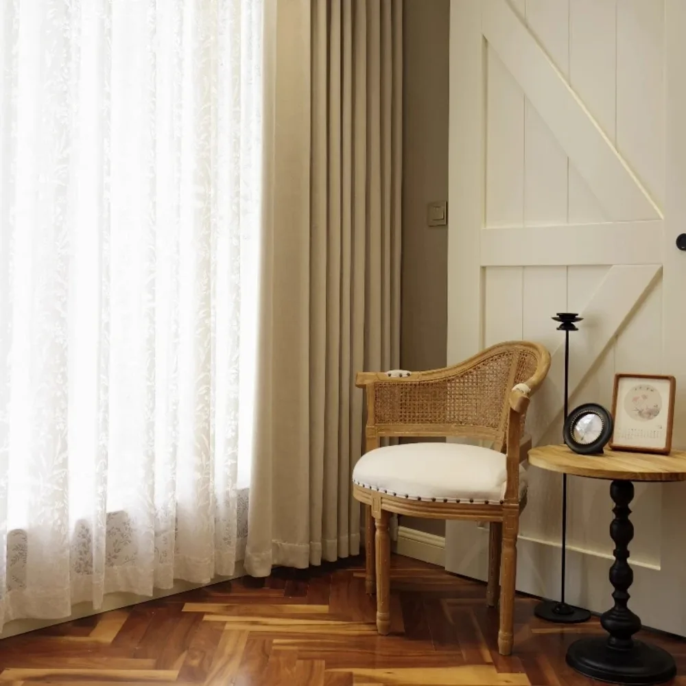 

French Double Sided Chenille Blackout Curtains for Living Room Bedroom Bay Window High Opacity Solid Color Custom Luxury Drapes