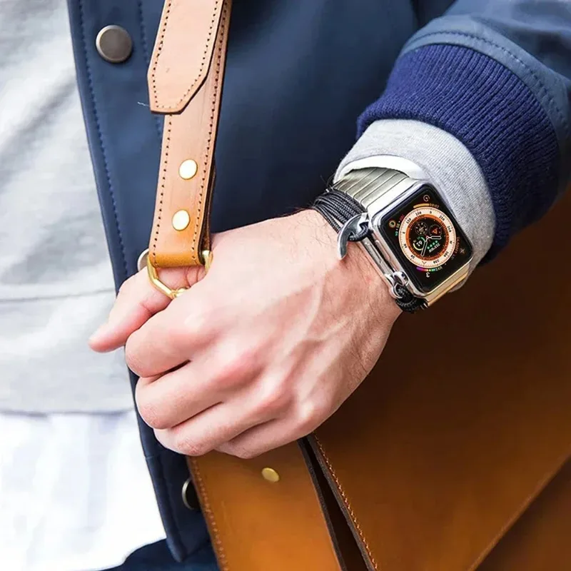 التيتانيوم اللون حزام ل سوار ساعة يد آبل الترا 3 49 مللي متر 46 42 مللي متر 41 45 40 44 مللي متر سوار الفولاذ المقاوم للصدأ iWatch11 10 9 8 7 6 SE3 5