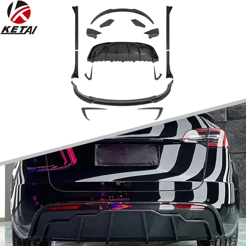 

FAST Style Carbon Aero Kit Front Lip Rear Diffuser Side Skirt Vents Spoiler for Model Y 2018+