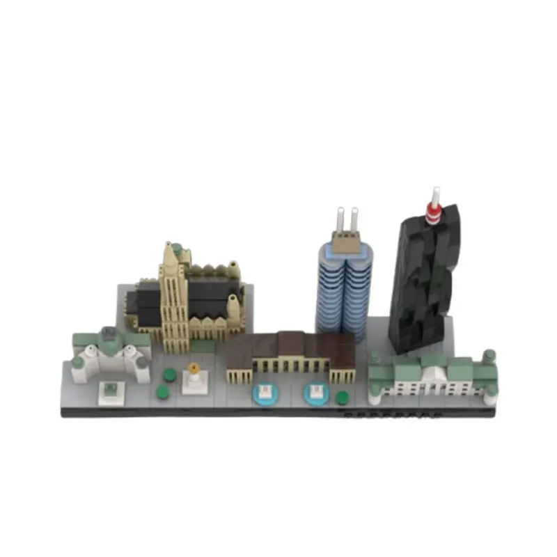 Spot MOC-189251 620 pçs arquitetura moderna diy pequenas partículas montagem blocos de construção puzzle brinquedo modelo presente conjunto ornamento